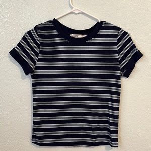 Hippie rose blue and white stripped tee size xs